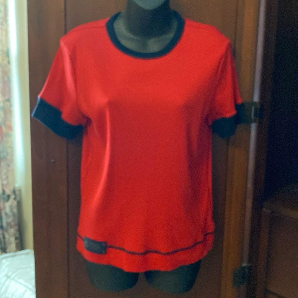 Ralph Lauren Red Top/ Blue trim sleeve  Size ~ Large “ NWOT”